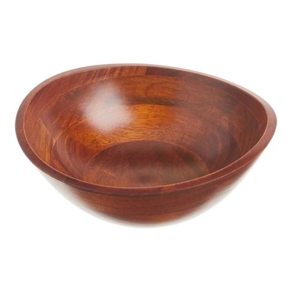 LIPPER SET OF 2 WAVY RIM BOWL WOODEN Cherry Finish Salad‎ Fruit #2713 NEW